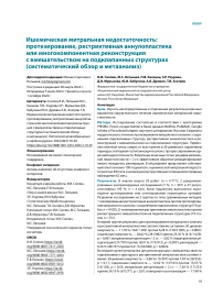 Ишемическая митральная недостаточность: протезирование, рестриктивная аннулопластика или многокомпонентная реконструкция с вмешательством на подклапанных структурах (систематический обзор и метаанализ)