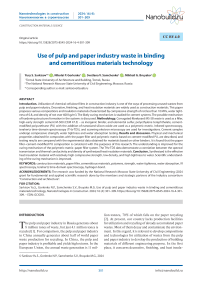 Use of pulp and paper industry waste in binding and cementitious materials technology