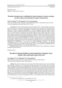 Влияние минеральных удобрений на продуктивность сортов клевера лугового при возделывании на серой лесной почве