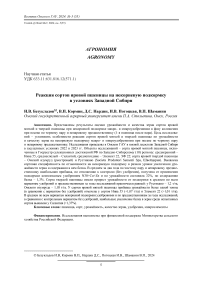 Реакция сортов яровой пшеницы на некорневую подкормку в условиях Западной Сибири