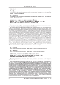 Критерии оценки интернет-сайтов сельских территорий: сравнительный анализ российских и зарубежных примеров
