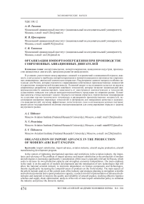 Организация импортоопережения при производстве современных авиационных двигателей