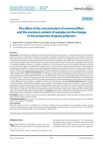 The effect of the concentration of nanomodifiers and the moisture content of samples on the change in the properties of epoxy polymers