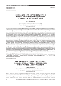 Инновационная активность вузов: анализ практик взаимодействия с бизнесом и государством