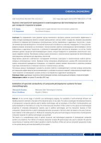 Оценка спектральной проводимости композиционных фотополимерных систем для лазерной стереолитографии