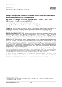 Acromioclavicular joint dislocation: reconstruction of coracoclavicular ligament with fiber tape by using a new knot technique