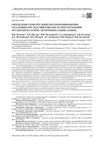 Определение относительных рисков возникновения отдаленных последствий тяжелых острых отравлений метанолом на основе экспериментальных данных