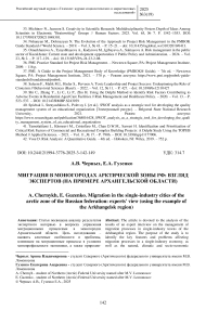 Миграция в моногородах Арктической зоны РФ: взгляд экспертов (на примере Архангельской области)