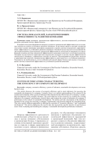 Система показателей, характеризующих эффективность развития компании