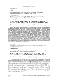 Применение технологий машинного обучения в управлении продажами автодилерских компаний