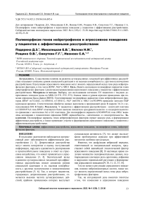 Полиморфизм генов нейротрофинов и агрессивное поведение у пациентов с аффективными расстройствами