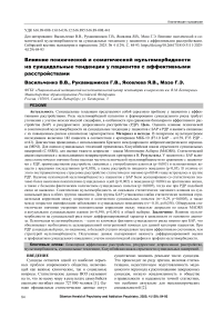 Влияние психической и соматической мультиморбидности на суицидальные тенденции у пациентов с аффективными расстройствами