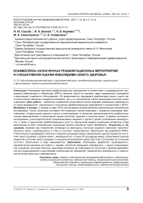 Взаимосвязь назначенных реабилитационных мероприятий и субъективной оценки инвалидами своего здоровья