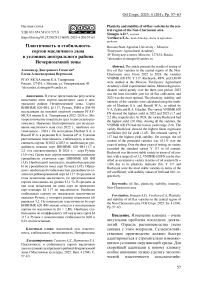Пластичность и стабильность сортов масличного льна в условиях центрального района Нечерноземной зоны