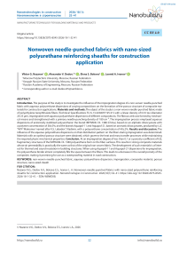 Nonwoven needle-punched fabrics with nano-sized polyurethane reinforcing sheaths for construction application