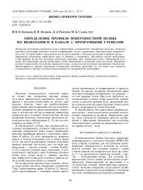 Определение профиля поверхностной волны по видеозаписи в канале с прозрачными стенками
