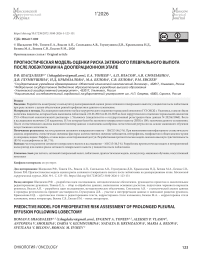 Прогностическая модель оценки риска затяжного плеврального выпота после лобэктомии на дооперационном этапе