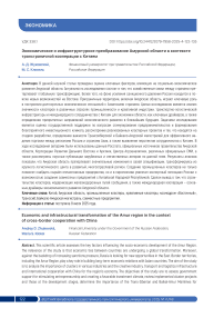 Экономическое и инфраструктурное преобразование Амурской области в контексте трансграничной кооперации с Китаем