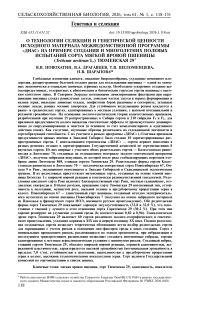 О технологии селекции и генетической ценности исходного материала межведомственной про-граммы «ДИАС» на примере создания и многолетних полевых испытаний сорта мягкой яровой пшеницы (Triticum aestivum L.) Тюменская 29