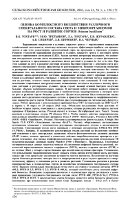 Оценка комплексного воздей-ствия различного спектрального состава света и микроорганизмов на рост и развитие сортов Ocimum basiliicum