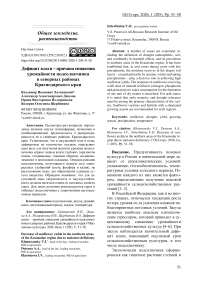 Дефицит влаги – причина снижения урожайности подсолнечника в северных районах Краснодарского края