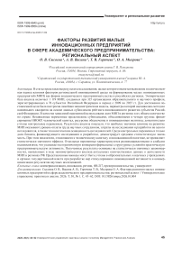 Факторы развития малых инновационных предприятий в сфере академического предпринимательства: региональный аспект