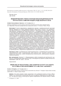Моделирование учебно-познавательной деятельности курсантов в стимулирующей среде военного вуза