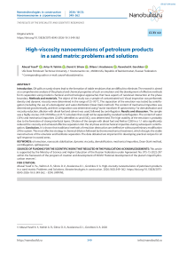 High-viscosity nanoemulsions of petroleum products in a sand matrix: problems and solutions