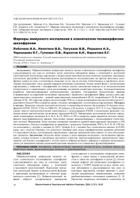 Маркеры иммунного воспаления в клиническом полиморфизме шизофрении