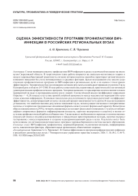 Оценка эффективности программ профилактики ВИЧ-инфекции в российских региональных вузах