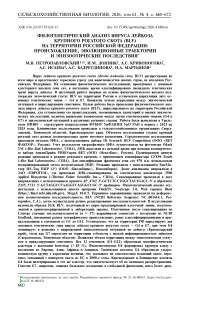 Филогенетический анализ вируса лейкоза крупного рогатого скота (blv) на территории российской федерации: происхождение, эволюционные траектории и эпизоотические последствия