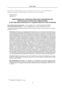 Композиция как сквозной компонент формирования визуальных и проектных компетенций в системе дополнительного художественного образования