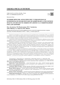 Полициклические ароматические углеводороды как компоненты мелкодисперсных фракций пыли в атмосферном воздухе, их биоаккумуляция в организме и ассоциированный риск для здоровья