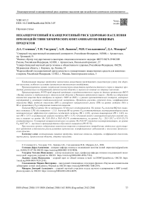 Неканцерогенный и канцерогенный риск здоровью населения при воздействии химических контаминантов пищевых продуктов