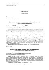 Ценные источники качества зерна яровой мягкой пшеницы в лесостепи Западной Сибири