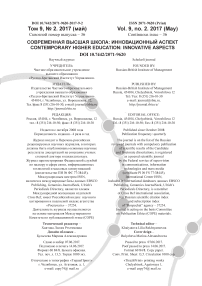 2 (36), 2017 - Современная высшая школа: инновационный аспект