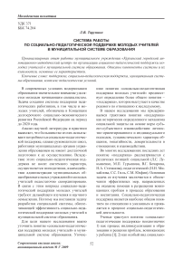 Система работы по социально-педагогической поддержке молодых учителей в муниципальной системе образования