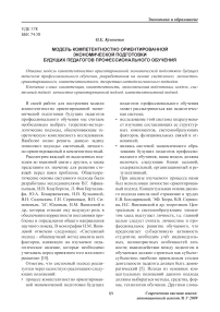 Модель компетентностно-ориентированной экономической подготовки будущих педагогов профессионального обучения