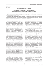 Сущность, структура и особенности эстетического воспитания студентов вуза