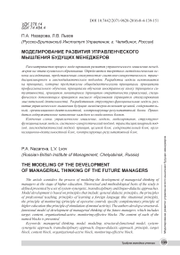Моделирование развития управленческого мышления будущих менеджеров