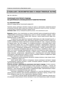 Реализация кластерного подхода как детерминанта инновационного развития регионов