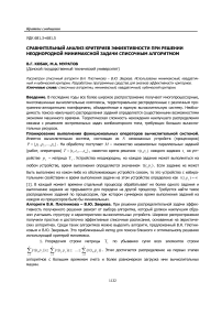 Сравнительный анализ критериев эффективности при решении неоднородной минимаксной задачи списочным алгоритмом