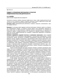 Подбор и управление персоналом в структуре предпринимательской деятельности