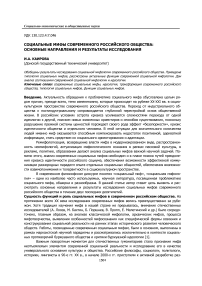 Социальные мифы современного российского общества: основные направления и результаты исследования