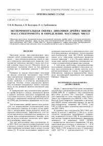 Экспериментальная оценка динамики дрейфа пиков масс-спектрометра и определение массовых чисел