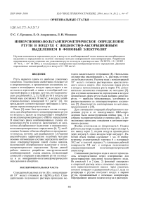 Инверсионно-вольтамперометрическое определение ртути в воздухе с жидкостно-абсорбционным выделением в фоновый электролит