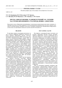 Метод обнаружения радиоизлучений на основе частотно-временного распределения Алексеева