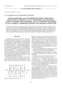 Использование недетерминированных конечных автоматов и индекса масс пептидов для быстрого сопоставления фрагментных масс-спектров пептидов базам данных аминокислотных последовательностей