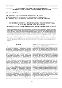 Изменения спектра производных фибринопептида в плазме крови при действии о-изобутил-s-(2-диэтиламиноэтил) метилтиофосфоната