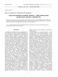 Электроспрей - источник ионов с динамическим делителем потока жидкости